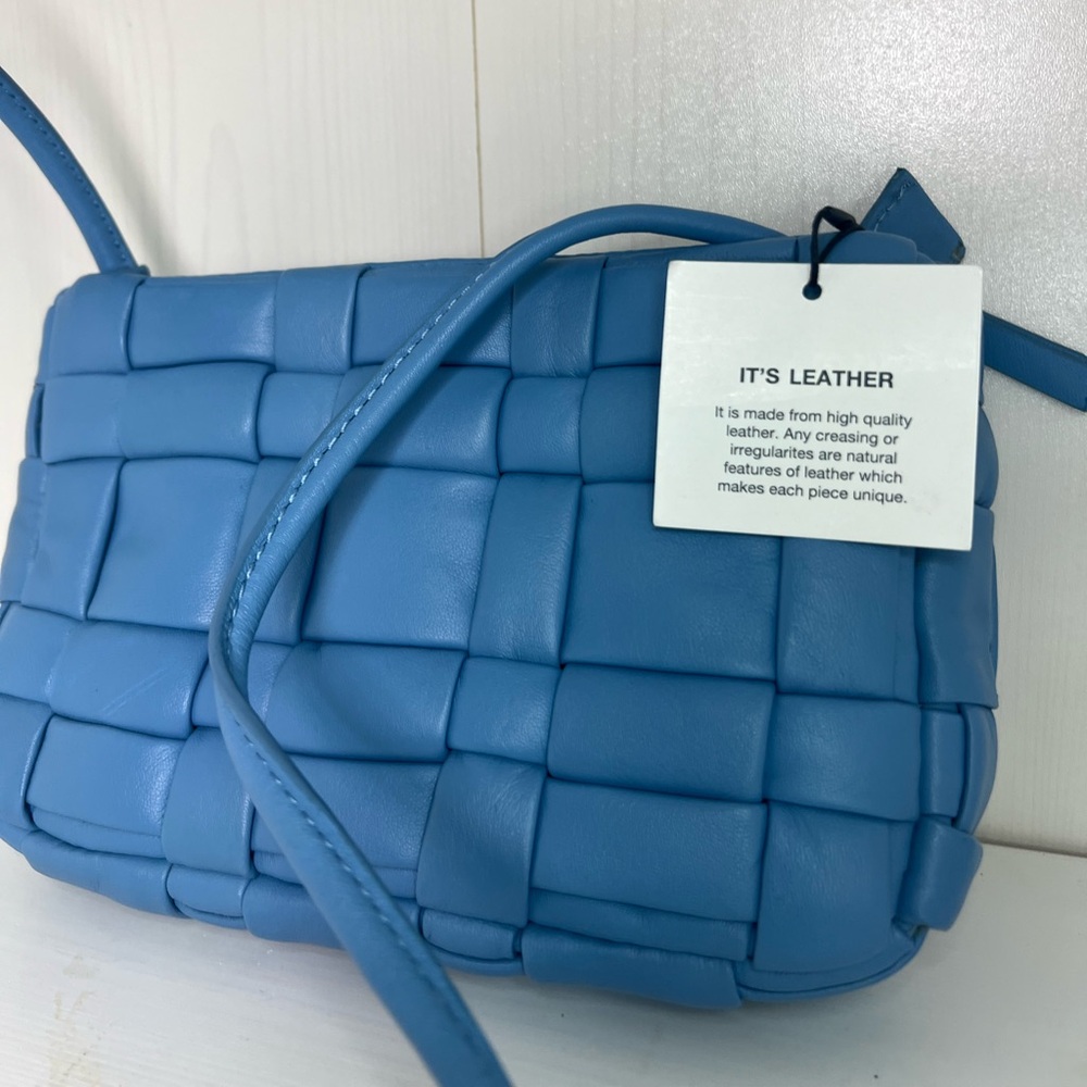 Blue ZARA Woven Leather Purse